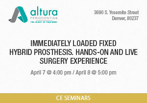 Immediately loaded fixed hybrid prosthesis. Hands-on and Live Surgery Experience